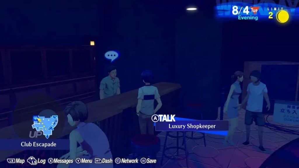 Persona 3 Reload MC in Club Escapade buying jewels.