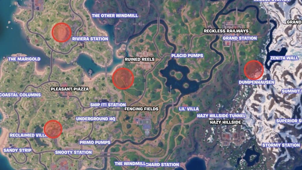 Forecast Towers locations in Fortnite Chapter 5 Season 1