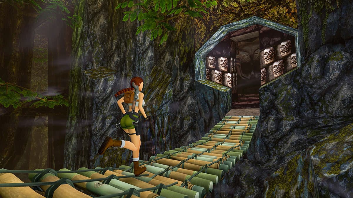 Lara Croft running in the Remastered Tomb Raider
