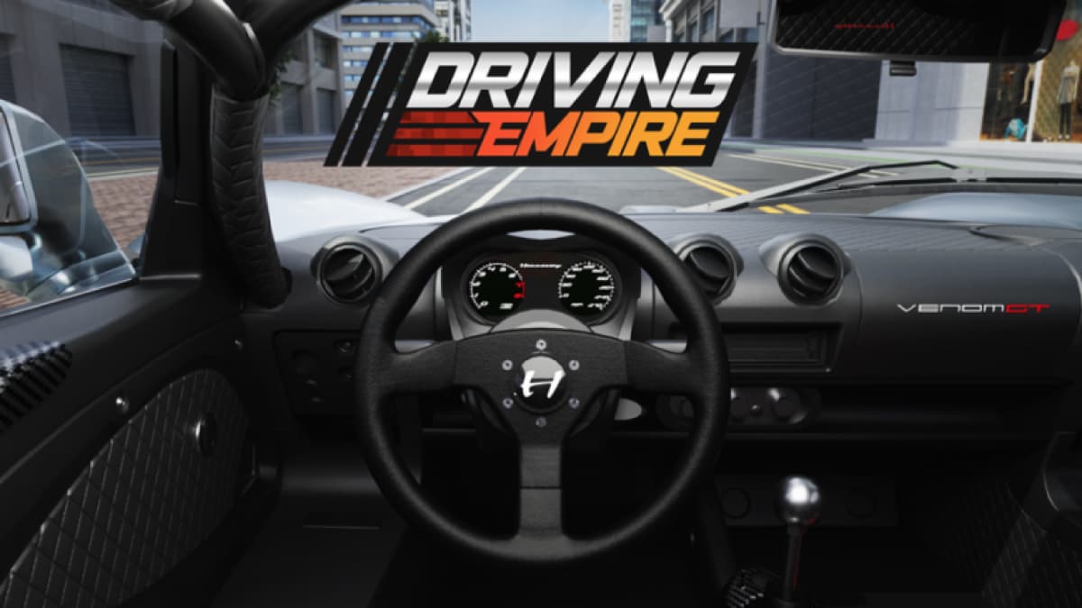 Interior of a car in Roblox Driving Empire.