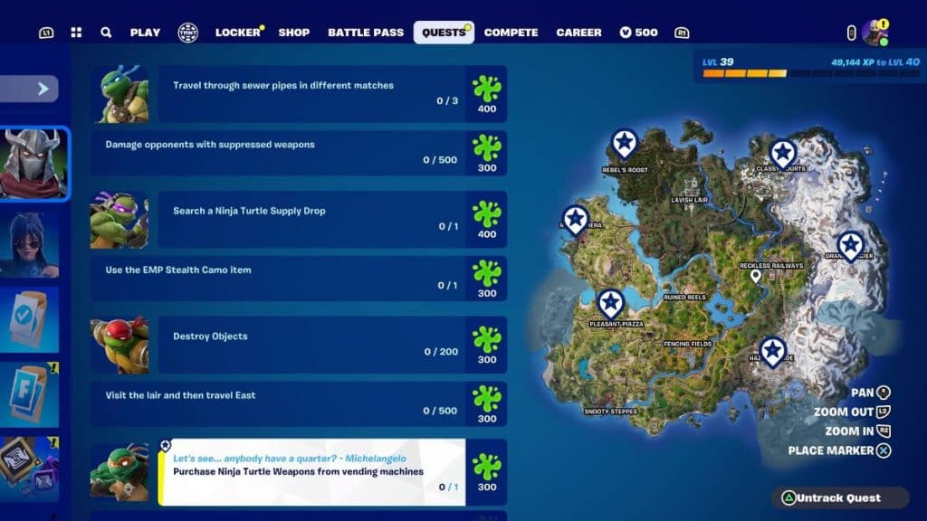 Vending Machine location on Fortnite map