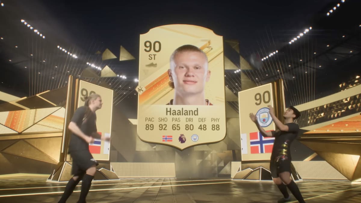 EA FC 24 pack opening animation with Erling Haaland