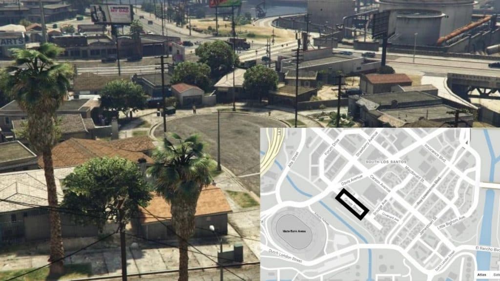 Grove Street hood location in GTA 5
