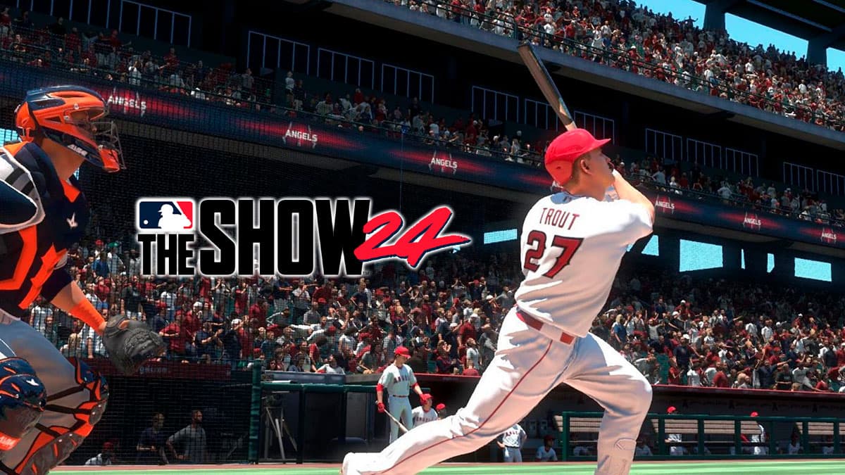 Mike Trout hitting in MLB The Show 24