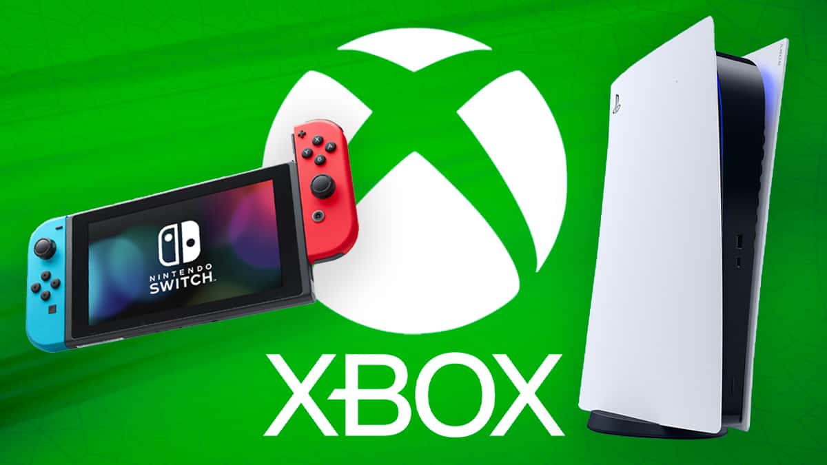 Xbox logo PlayStation 5 and Nintendo Switch