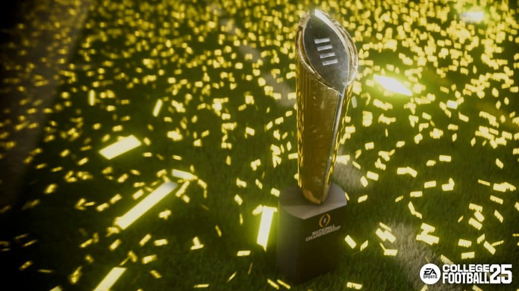 National Championship Trophy in EA College Football 25