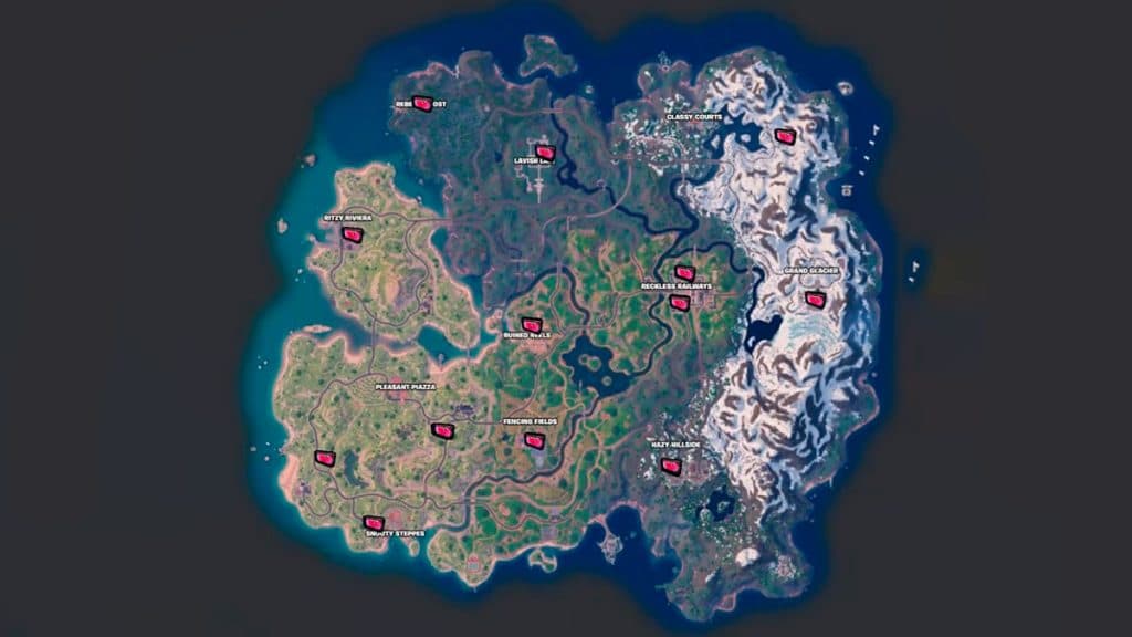 All Weapon Cases Location in Fortnite Island