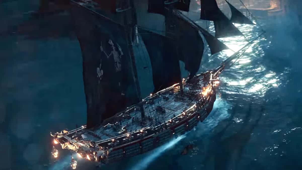 Ashen Corsair ship set in Skull and Bones