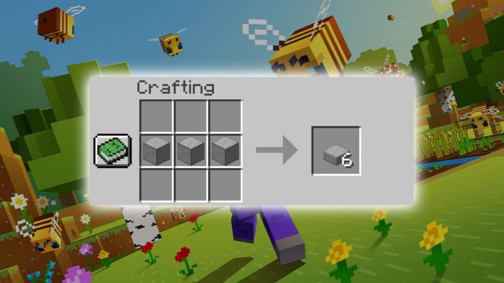 Making Smooth Stone Slabs in Minecraft