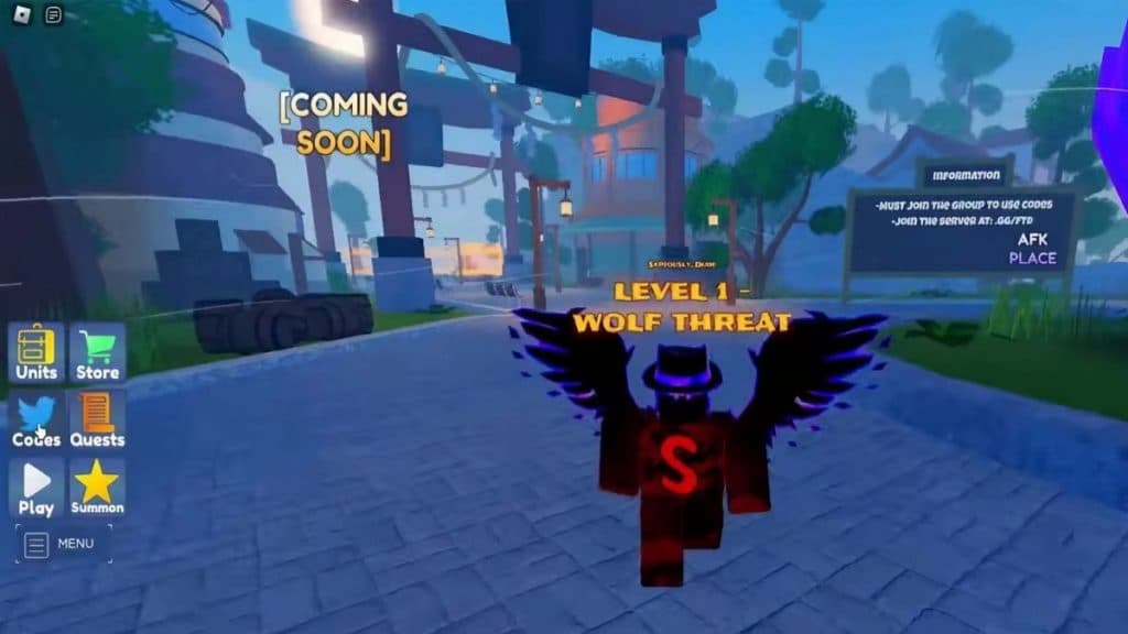 A player with wings in final tower defense.