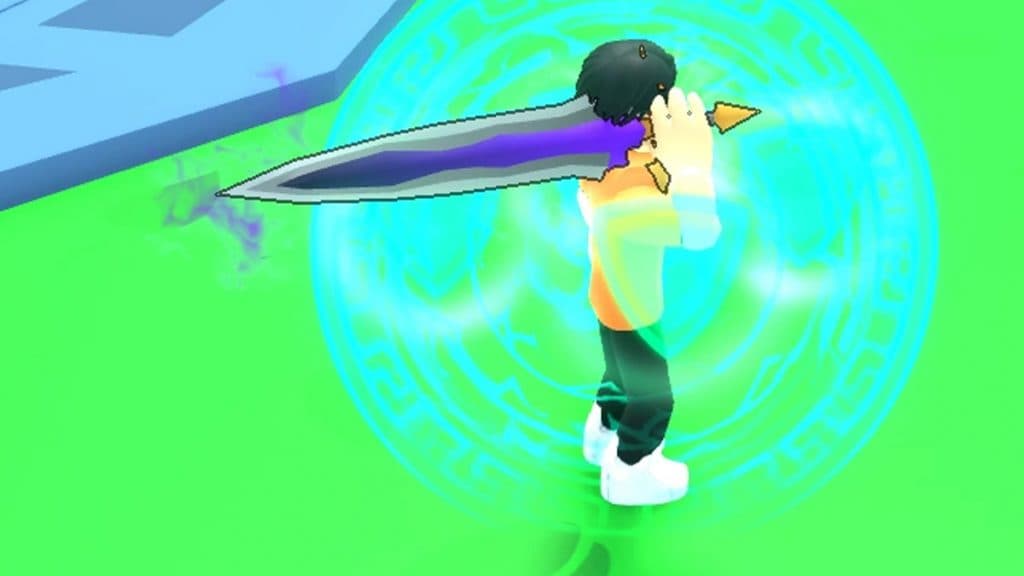 Violet Night Secret Sword in Roblox Sword Fighters Simulator.