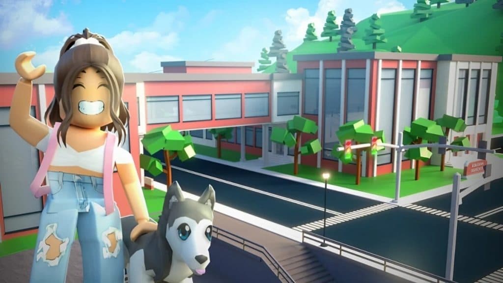 A student and her pet in Robloxian High School.