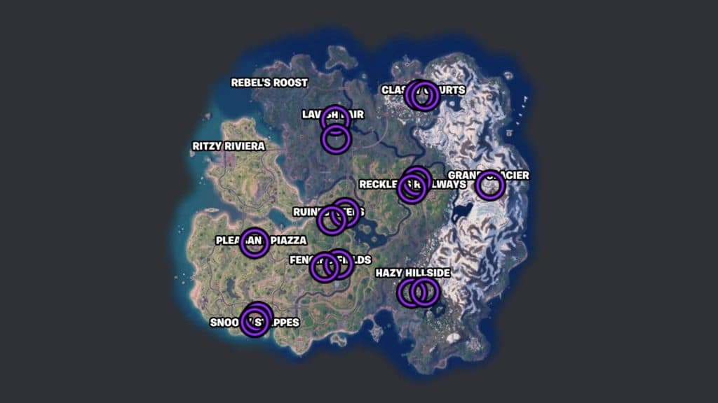 TMNT Foot Clan banner locations in Fortnite Chapter 5 Season 1