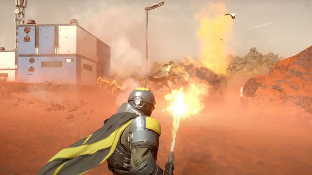 The flamethrower in Helldivers 2