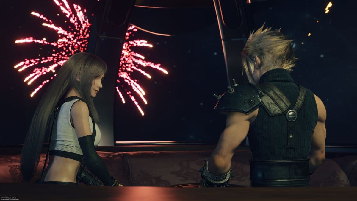 Cloud and Tifa at the Golden Saucer in Final Fantasy 7 Rebirth