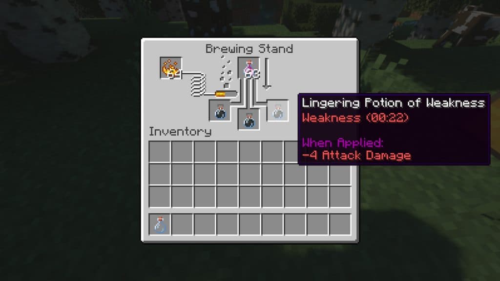Lingering Potion of Weakness in Minecraft.