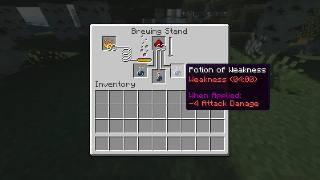 Long Lasting Potion of Weakness in Minecraft.