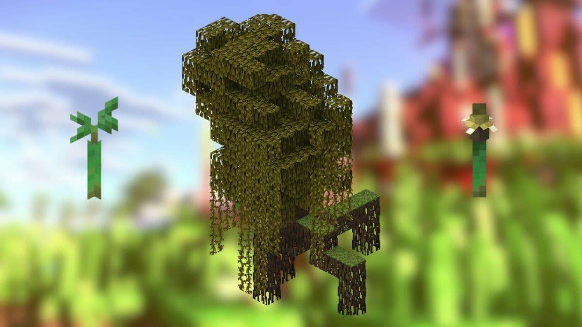 Mangrove tree and Mangrove Propagule in Minecraft