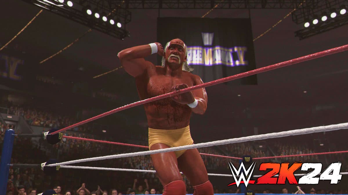 Hulk Hoogan celebrating in WWE 2K24