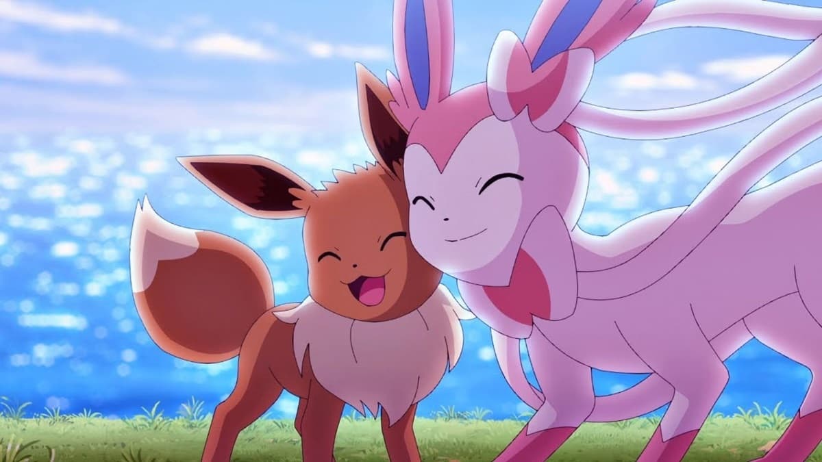 Eevee and Sylveon in Pokemon anime