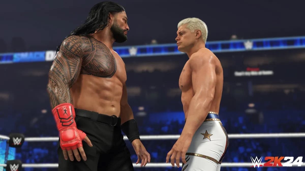 Roman Reigns facing Cody Rhodes in WWE 2K24