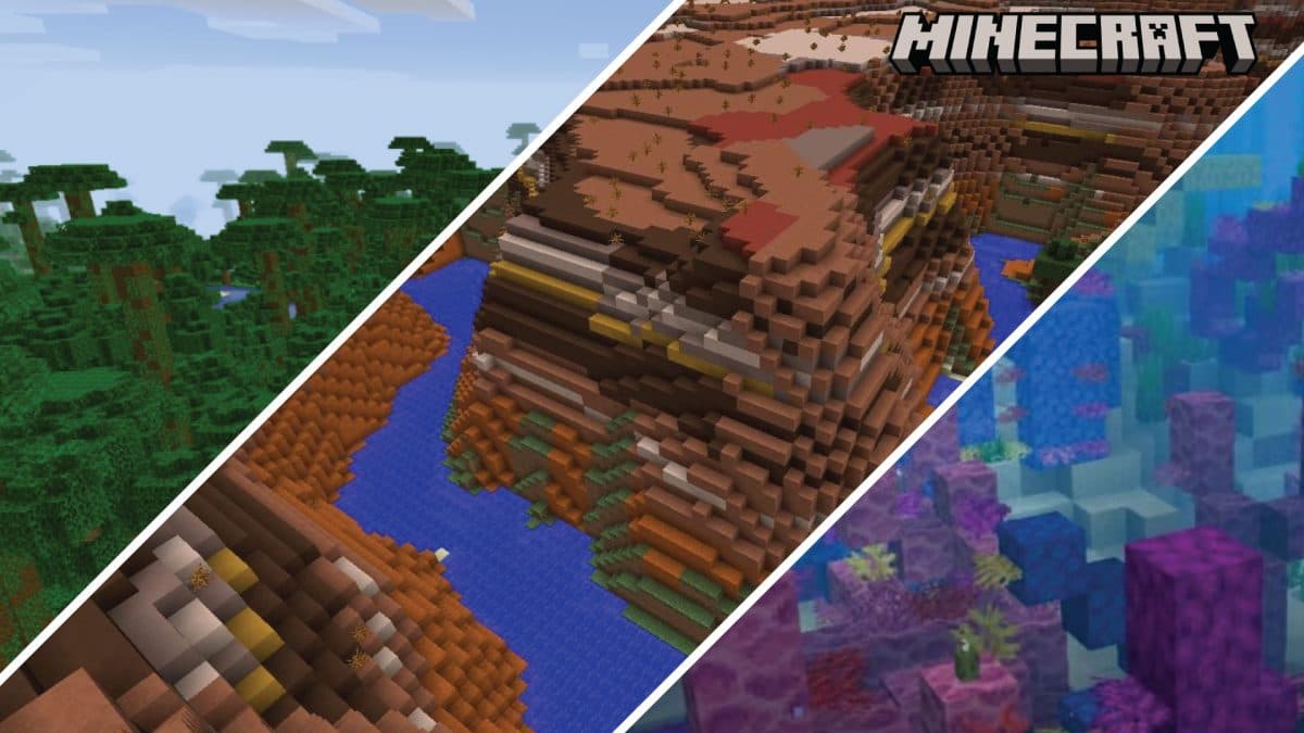 Bioma Giungla, Mesa e Corallo in Minecraft.