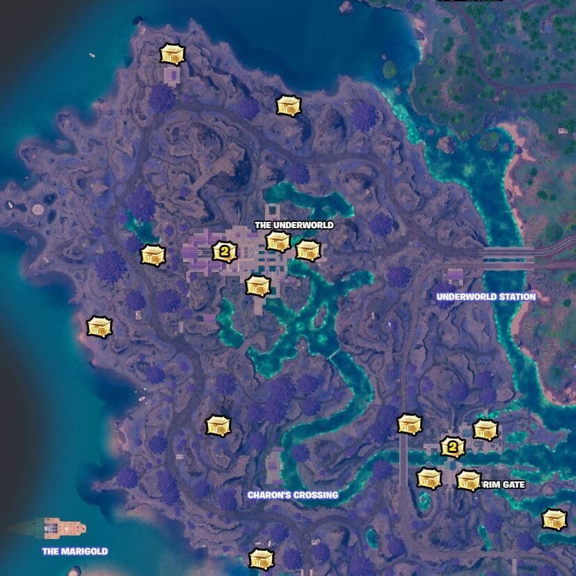 Fortnite Underworld chest locations