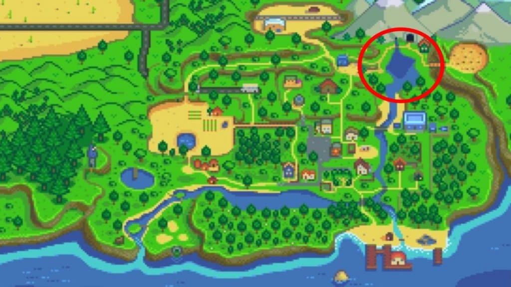 Mountain Lake in Stardew Valley