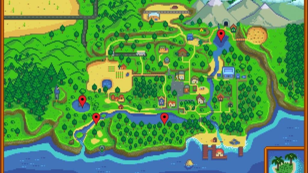 All Walleye locations in Stardew Valley