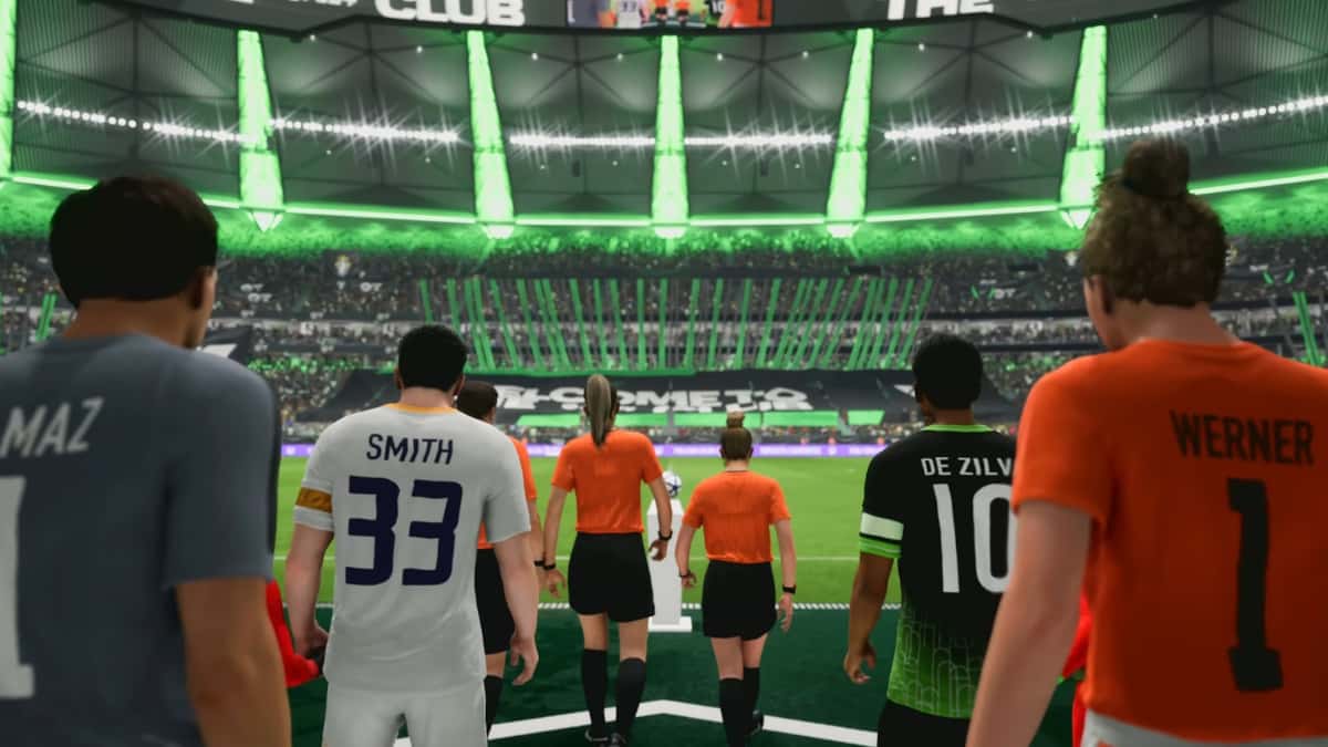 Two teams walking out in EA FC 24