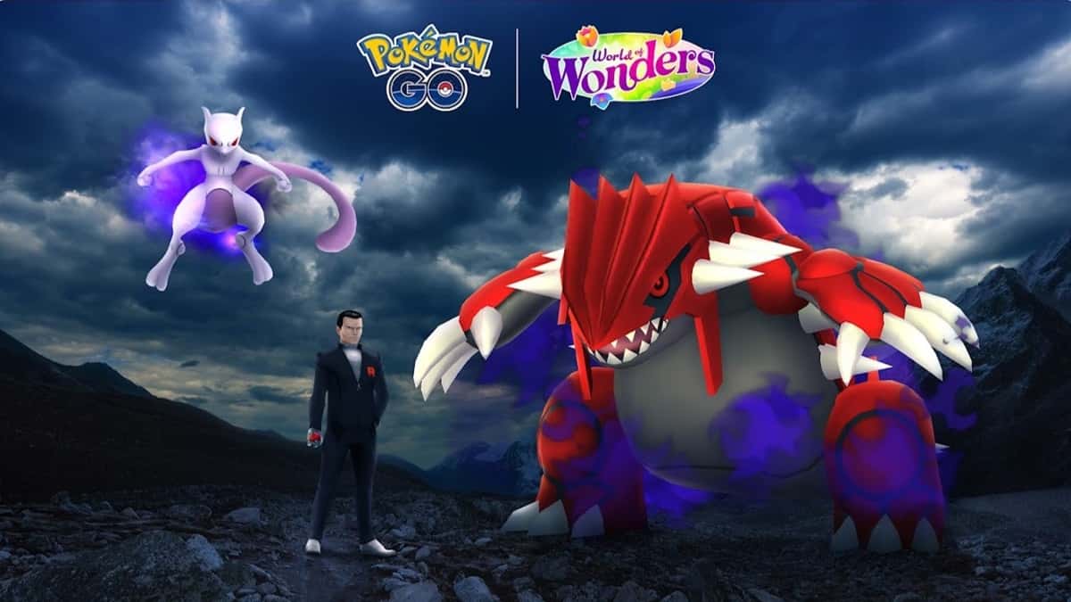 Team Go Rocket Boss Giovanni with Shadow Groudon & Mewtwo in Pokemon Go