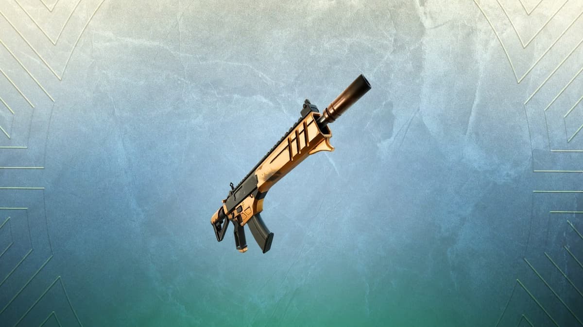 The Warforged Assault Rifle weapon in Fortnite Chapter 5 Season 2.