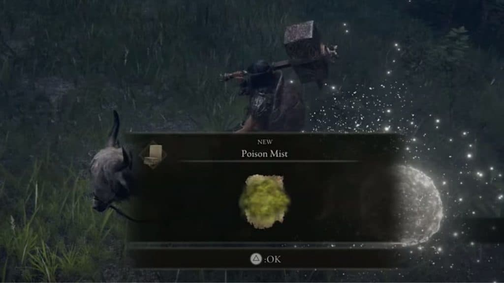 Player collecting Poison Mist in Elden Ring