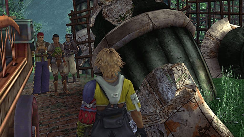 Crusaders asking to donate to Operation Mi'ihen in Final Fantasy X.