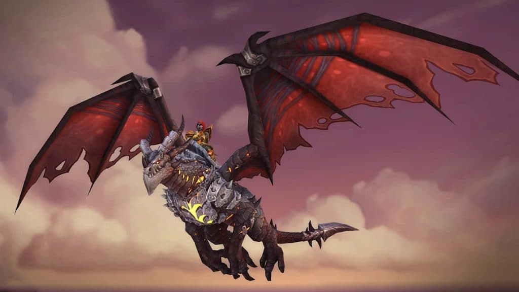 Dragon flying in World of Warcraft