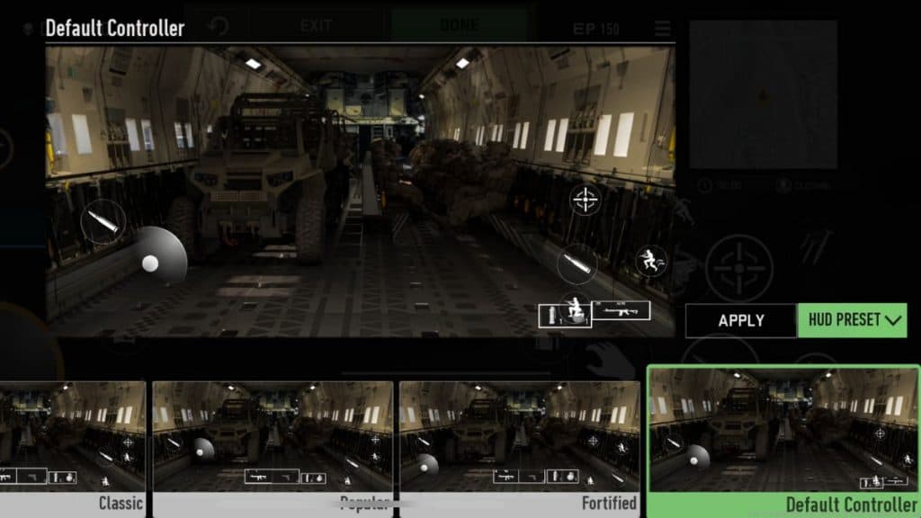 Default Controller HUD screenshot from Warzone Mobile