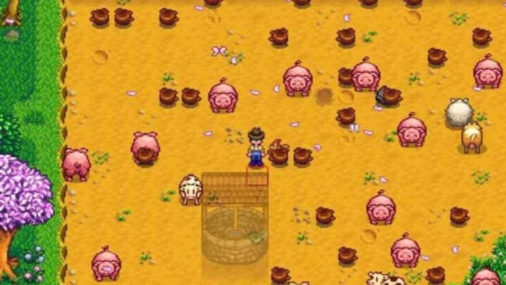 Truffles and pigs in Stardew Valley.