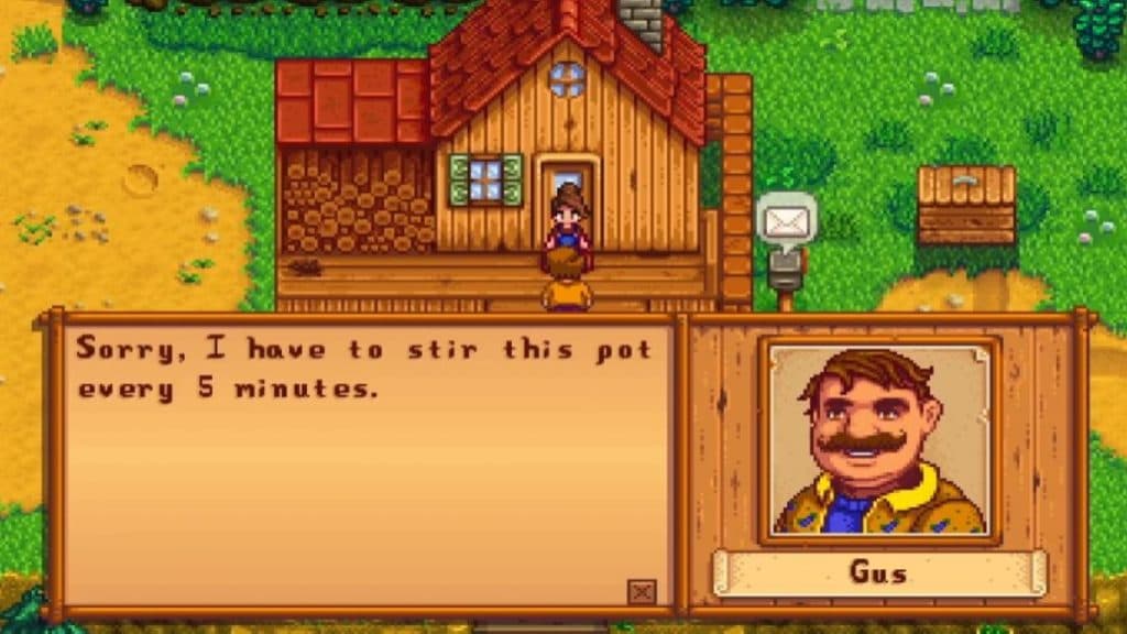 Gus will gift you his secret recipe after you get enough hearts with him.