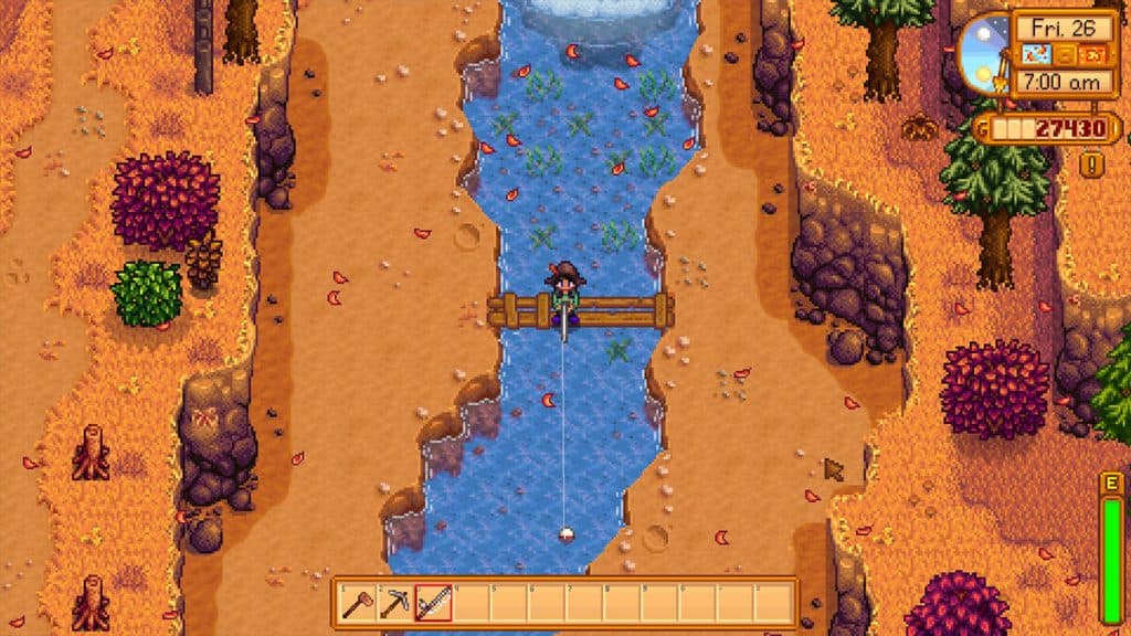 Fishing in the River in Stardew Valley