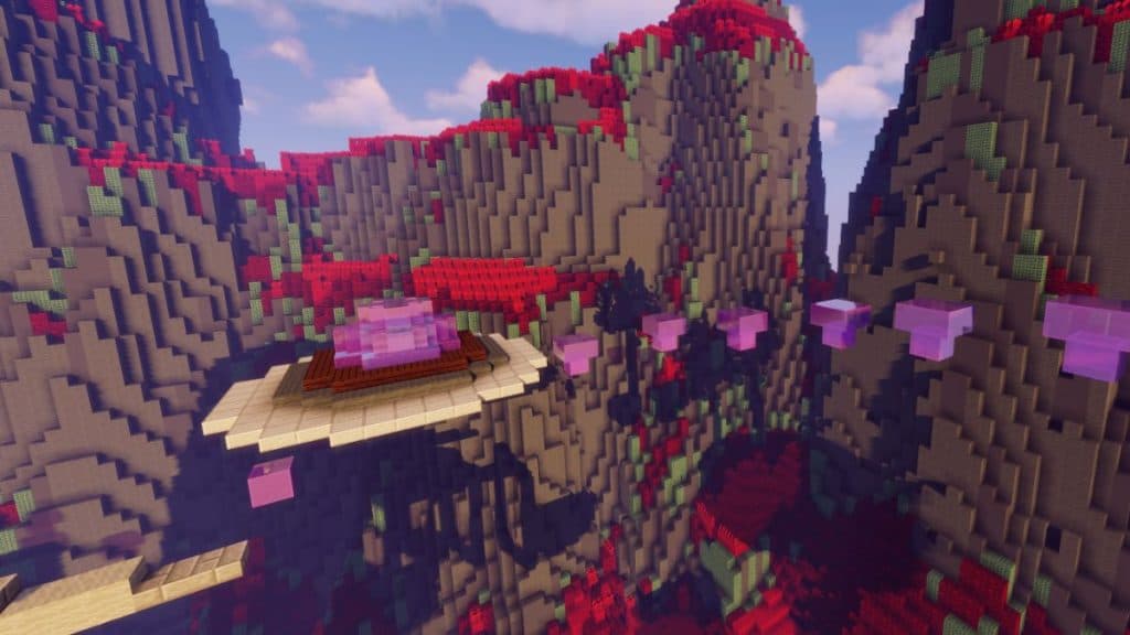 Purple Prison server gameplay in Minecraft
