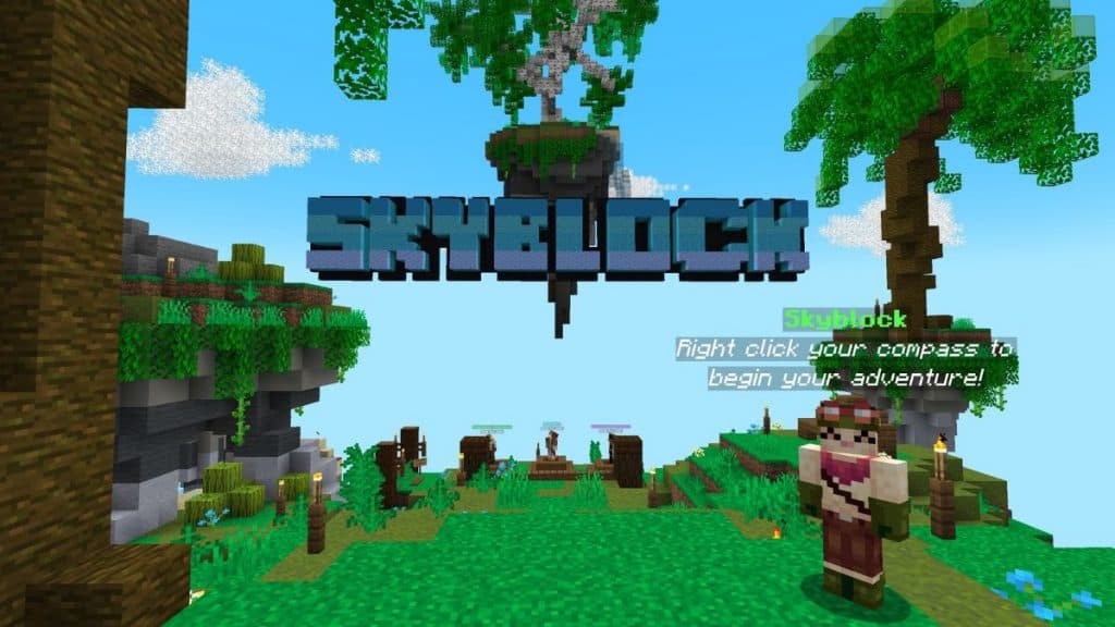 Skyblock server gameplay in Minecraft