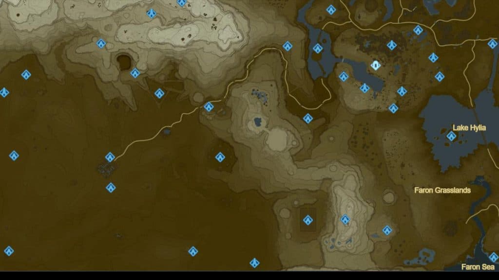 Gerudo desert in the zelda botw map.