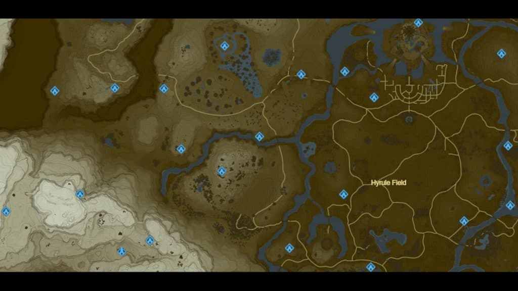 Zelda BOTW map Hyrule field.