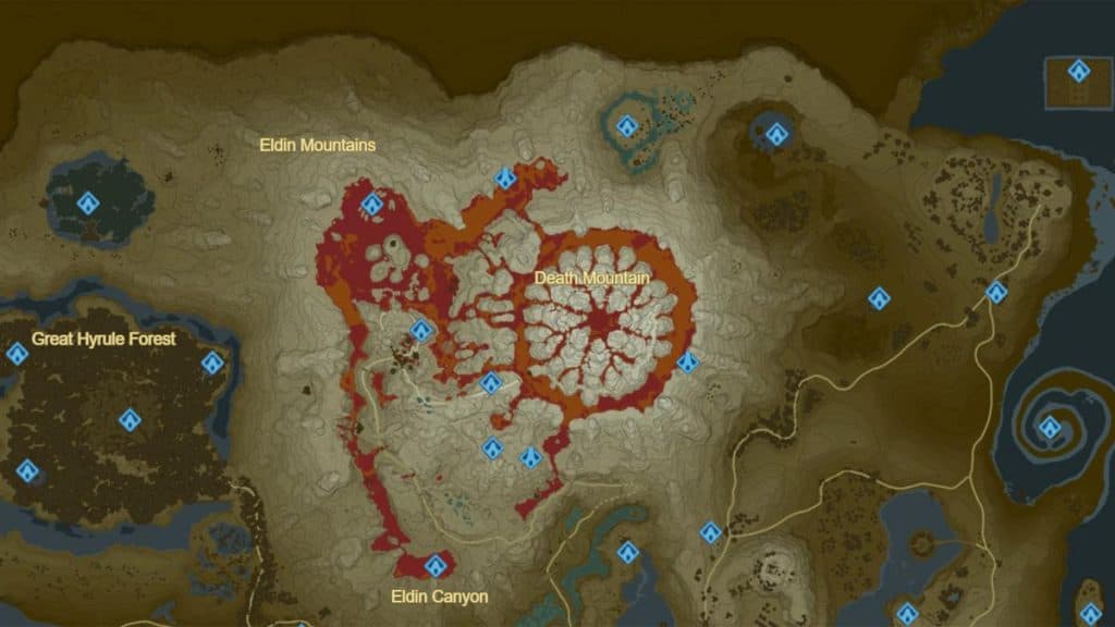Eldin in the zelda botw map.