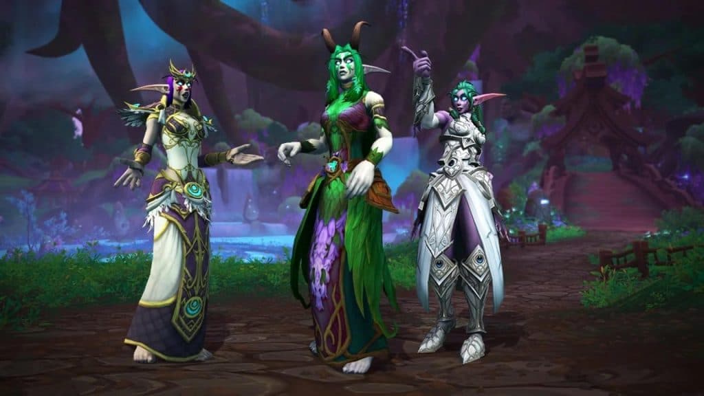 Three characters in WoW
