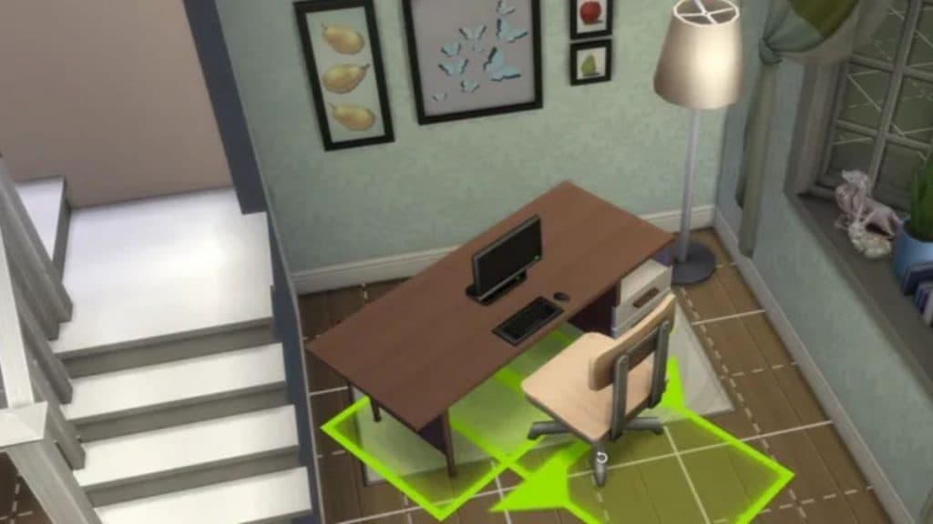 Rotating a desk in The Sims 4
