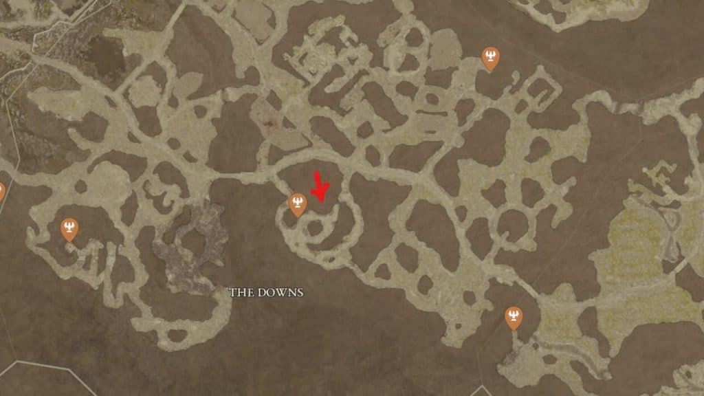 Diablo 4 The Downs map