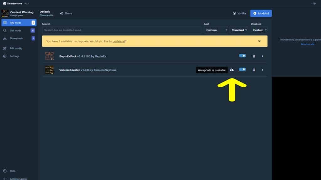 Thunderstore mod manager for Content Warning