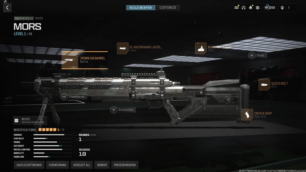 MORS with attachments in MW3