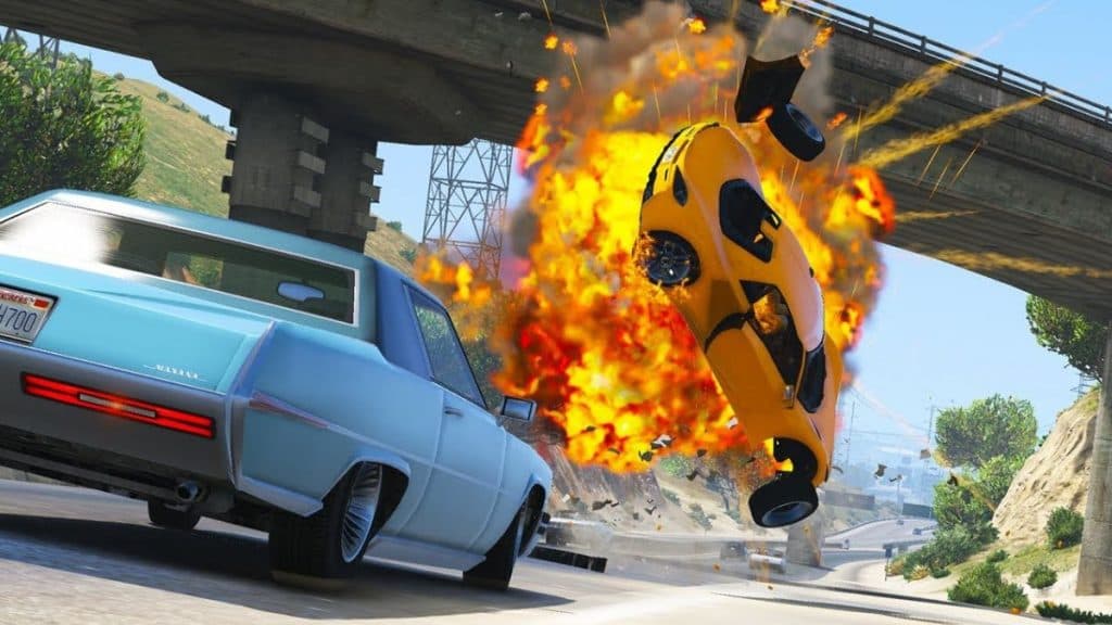 Esplosione di un'auto in GTA 5